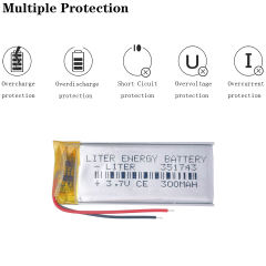 351743 3.7V 300mAh Rechargeable li Polymer Li-ion Battery For pen MP3 MP4 Game Player speaker toys bluetooth headset