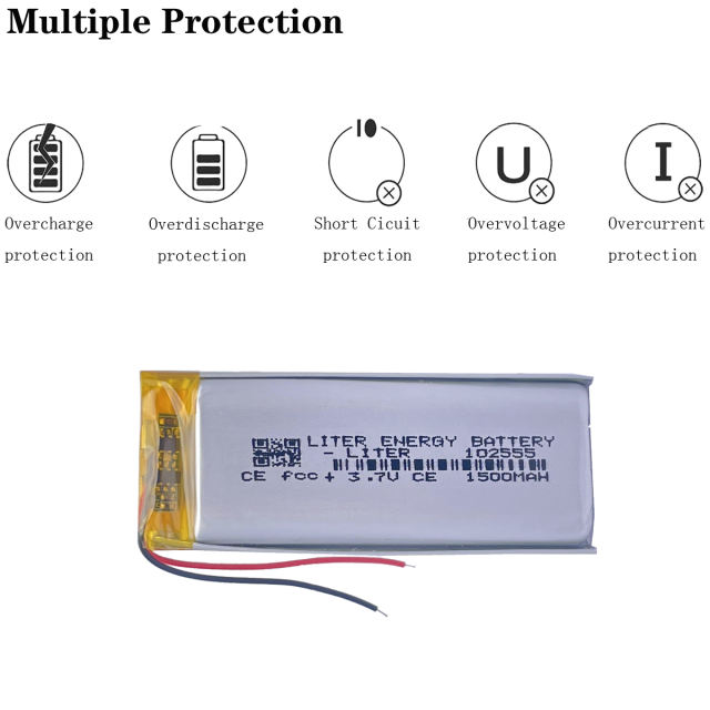 3.7V 1500MAH 102555 Liter energy battery Lithium Polymer Rechargeable Battery For Mp3 headphone PAD DVD bluetooth camera