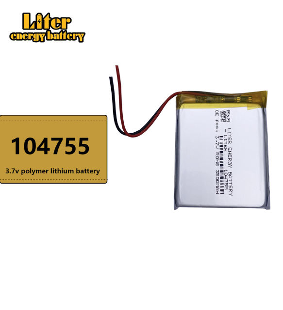 3.7V 3500mAh 104755 Lithium Polymer LiPo Rechargeable battery For GPS PSP Power bank Tablet PC speaker Laptop MID DVD PAD