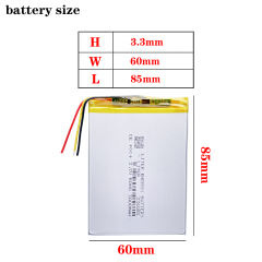 3 line 3.7V 3000mAH 336085 Polymer lithium ion / Li-ion battery for tablet pc cell phone MOBILE POWER BANK MP4