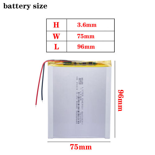 Tablet pc 3.7V 5000mAH polymer lithium ion Rechargeable battery for 7 inch 8 inch 9inch 367596 M74CG supra tablet pc