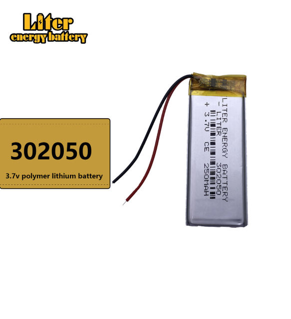 302050 3.7V 250mAh Lithium Polymer Li-po li ion Battery For Intelligent wearable LED light signal Mp3 MP4 products