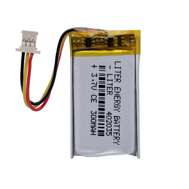 1.0MM 3pin connector 402035 300mah 3.7v DVR car recorder high-temperature li-po polymer rechargeable lithium battery