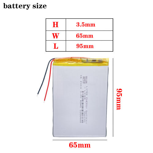 3.7v 3200mah 356595 Liter energy  Lithium Polymer Battery With Board For Mp4 Mp5 Gsp Digital Product
