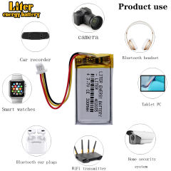 3.7V 300mAh 402035 Lithium Polymer LiPo battery with JST for Handheld GPS Mp3 Bluetooth Xiaomi Yi smart dash camera DVR