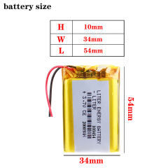103454 3.7V 2000mAh Liter energy battery Rechargeable Lithium Polymer Battery For Mobile Power Bank DIY Tablet