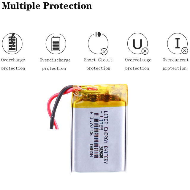 3.7V 120mAh 252030 BIHUADE Lithium Polymer Rechargeable Battery For phone electronic device