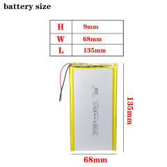 3.7V 9068135 10000mAh BIHUADE polymer lithium battery Rechargeable Li-ion Cells For GPS DVD Tablet MID Electric