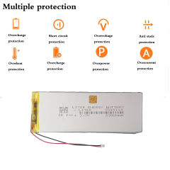 JST 1.25MM 2pin connector 3.7V 2300mAh 3543114 polymer lithium battery for navigator DVD power bank Tablet PC keyboard PAD