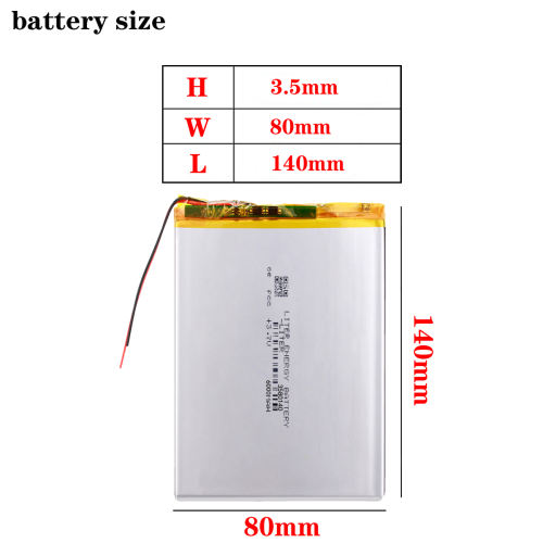 3580140  bom qulity 3.7v 6000mah BIHUADE li-ion para v88, v971 m9 , tablet pc