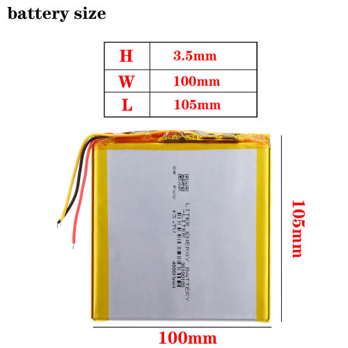 3 line 3.7V,4500mAH 35100105 Liter energy battery (polymer lithium ion battery) Li-ion battery for tablet pc 7 inch 8 inch 9inch