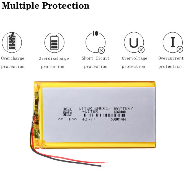 5000mAh 3.7V 6060100 Liter energy battery  Lithium Polymer Battery For MP4 MP5 Tablet DVD MID Digital Product