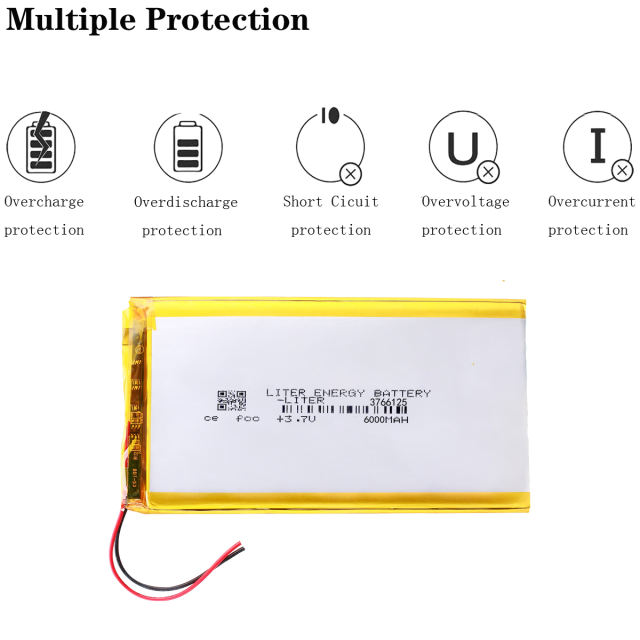 3.7V,6000mAH 3766125 Liter energy battery  (polymer lithium ion battery) Li-ion battery for tablet pc,GPS e-book