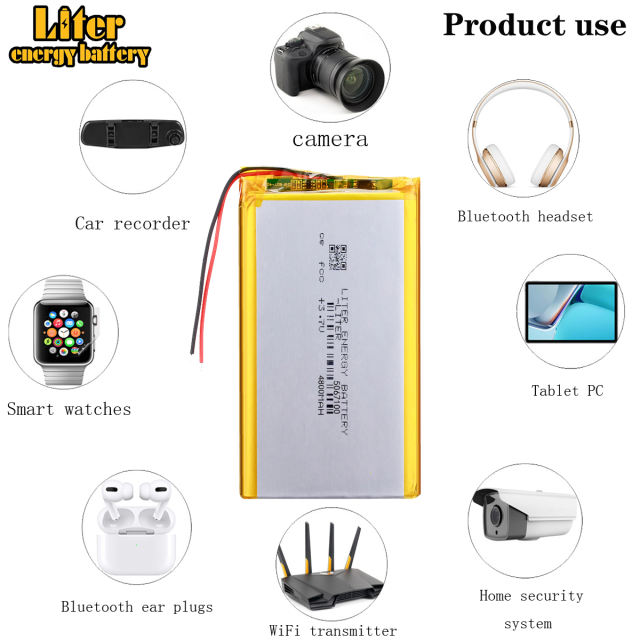 3.7v 5067100 4800mAh Polymer lithium ion Battery Liter energy battery for 8 inch 9inch Tablet PC Hi8 hi8 pro xv8 DVD DVR