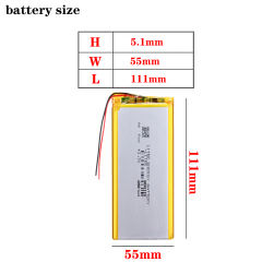 3.7V 4000mAH 5055110 Liter energy battery Polymer lithium ion / Li-ion battery for tablet pc BANK GPS mp3 mp4