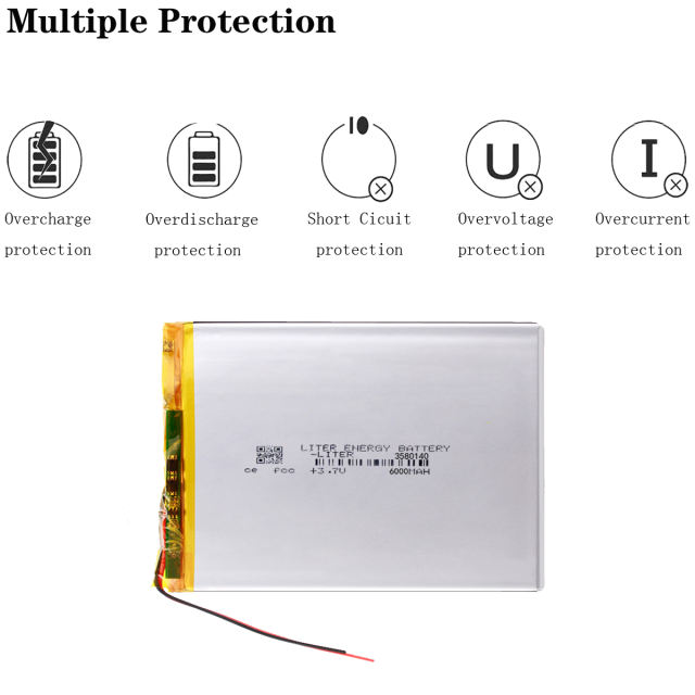 3580140  bom qulity 3.7v 6000mah BIHUADE li-ion para v88, v971 m9 , tablet pc
