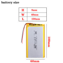 3.7V,8000mAH,9060100 BIHUADE polymer lithium ion / Li-ion battery for GPS,mp3,mp4,mp5,dvd,model toy mobile