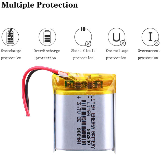 3.7V,900mAH,902830 BIHUADE Polymer lithium ion / Li-ion battery for TOY,POWER BANK,GPS,mp3,mp4