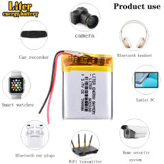 3.7V 802530 700mAh Rechargeable Li-ion Battery For bluetooth headset MP3 MP4 speaker mouse recorder