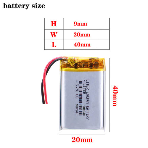 902040 3.7V 900mah Lithium Polymer ion Battery For Instrument Battery Massage Instrument Sound Toy