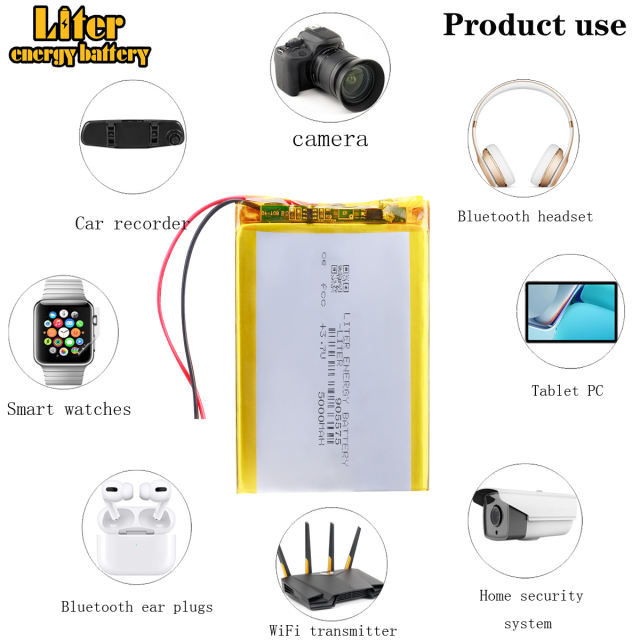 3.7V,5000mAH 905575 BIHUADE Polymer lithium ion / Li-ion battery for tablet pc BANK