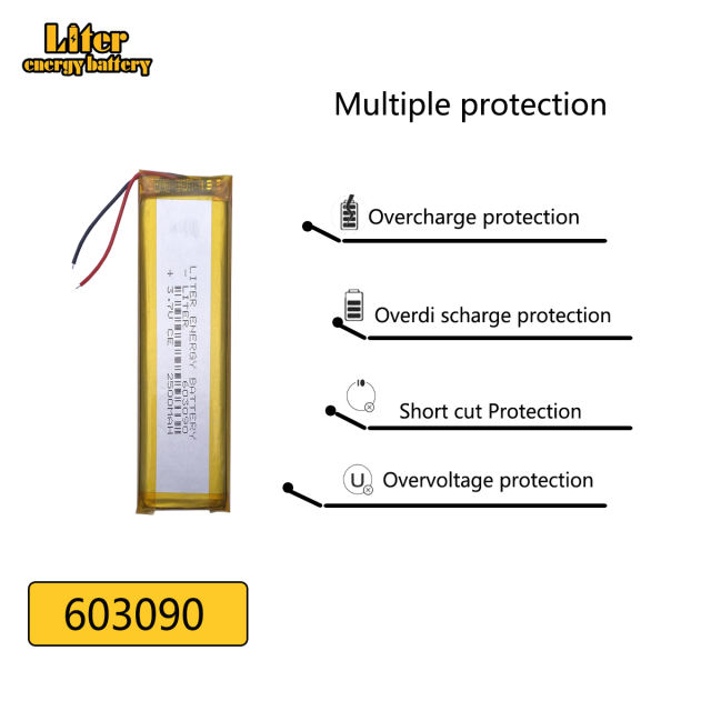 3.7V,2500mAH 603090 Liter energy battery Polymer lithium ion / Li-ion battery for tablet pc BANK,GPS,mp3,mp4