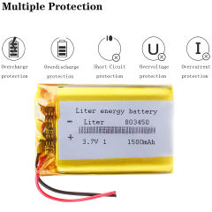 3.7V 1500mAh 803450 Liter energy battery Lithium Polymer LiPo Rechargeable Battery With PCB For Mini Fan MP4 MP5 GPS Toy PDA