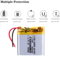 3.7V 803030 700mah BIHUADE polymer lithium battery  With PCB For Toy DVD GPS MP3 MP4 MP5 Smart Watch