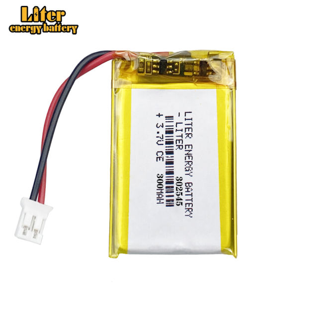 3.7V Lipo 302545  302547  300mAh Small Rechargeable Li-polymer Battery with PH2.0mm connector