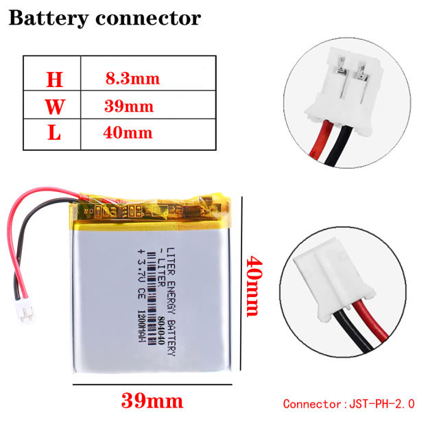 3.7V 804040 1200mAh Liter energy battery polymer lithium battery Rechargeable Li-ion Cells For Camera MP3 MP4 MP5 GPS DVD LED Light