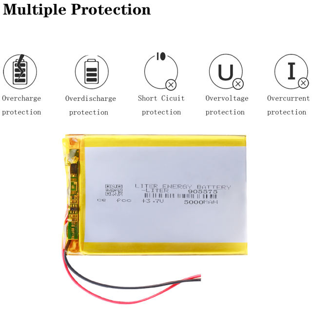 3.7V,5000mAH 905575 BIHUADE Polymer lithium ion / Li-ion battery for tablet pc BANK