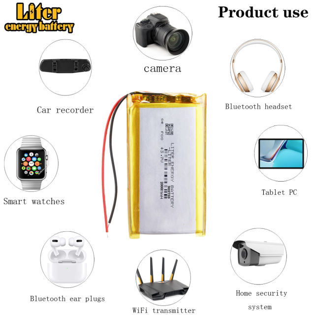 3.7V,2000mAH 903759 Liter energy battery Polymer lithium ion / Li-ion battery for tablet pc BANK,GPS,mp3,mp4