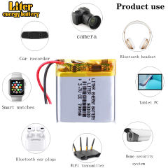 3.7V 803030 700mah BIHUADE polymer lithium battery  With PCB For Toy DVD GPS MP3 MP4 MP5 Smart Watch