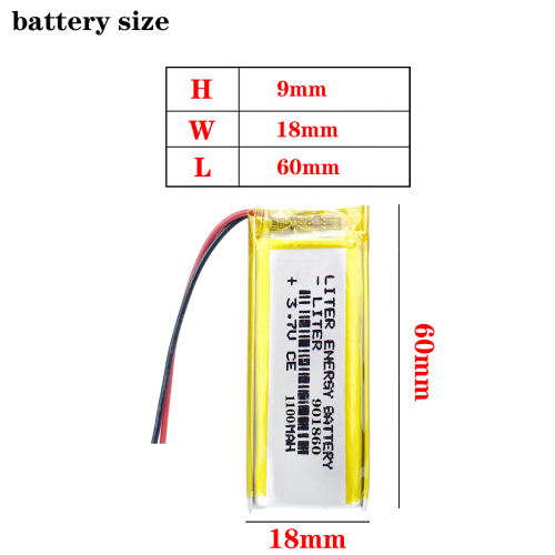 3.7V,1100mAH,901860 Liter energy battery  Polymer lithium ion / Li-ion battery for TOY,POWER BANK,GPS,mp3,mp4