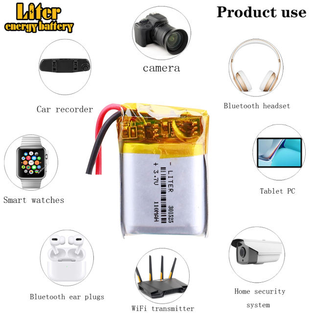 3.7V,110mAH,301525 BIHUADE polymer lithium ion / Li-ion battery for GPS,mp3,mp4,mp5,dvd,bluetooth,model toy mobile