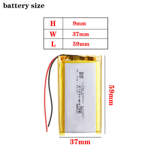 3.7V,2000mAH 903759 Liter energy battery Polymer lithium ion / Li-ion battery for tablet pc BANK,GPS,mp3,mp4