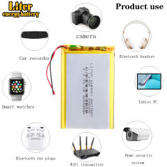 3.7V 906090 6000MAH Liter energy battery Large Capacity Rechargeable Li-ion Cells With PCB For DVD Tablet GPS Electric