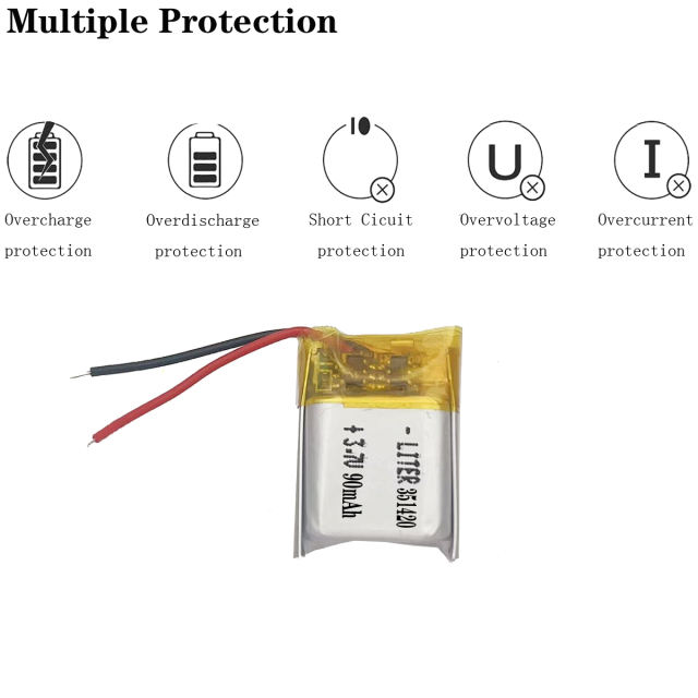 351420 90mah 3.7v Liter energy battery Lithium Battery Mp3 Bluetooth Headset Small Toys Bluetooth Headset Small Toys Battery