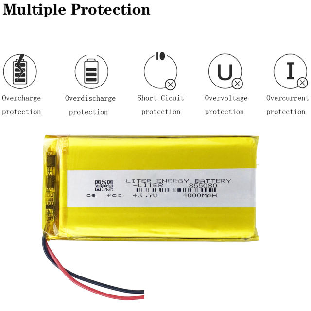 3.7V 4000mAh 855080 BIHUADE Lithium Polymer Rechargeable Battery cells For Mp3 MP4 MP5 DVD Tablet Electric Toys Power bank