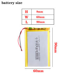 3.7V 906090 6000MAH Liter energy battery Large Capacity Rechargeable Li-ion Cells With PCB For DVD Tablet GPS Electric