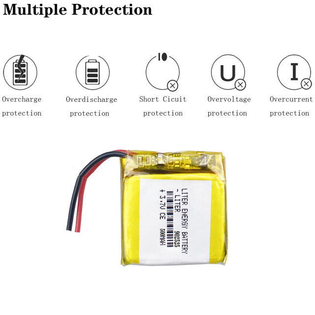 902525 polymer lithium battery 3.7v 500mah smart doorbell lock water cup whitening instrument factory price direct sale