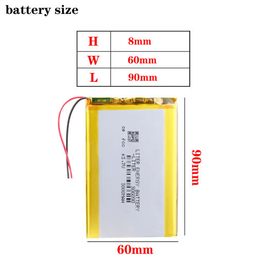 3.7V polymer lithium battery 806090 5000mAh mobile power charging treasure built-in large capacity electric core general rechargeable