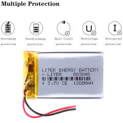 Liter energy battery 803048 3.7V 1200MAH lithium polymer battery 803050 GPS navigator game sound