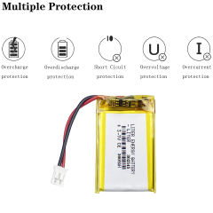 3.7V Lipo 302545  302547  300mAh Small Rechargeable Li-polymer Battery with PH2.0mm connector