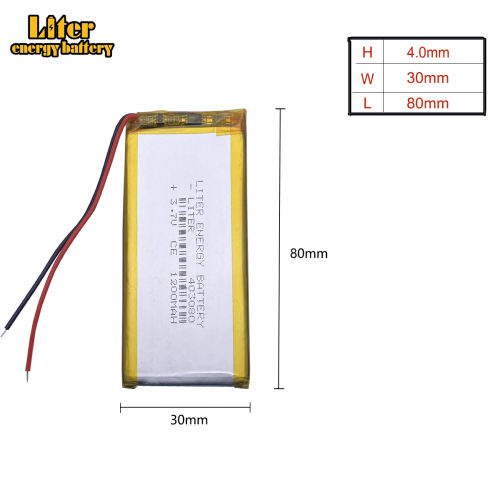 3.7V 1200mAh 403080 Liter energy battery Rechargeable Battery  For Mp3 MP4 MP5 GPS mobile bluetooth