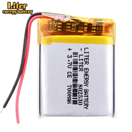 3.7V 802530 700mAh Rechargeable Li-ion Battery For bluetooth headset MP3 MP4 speaker mouse recorder