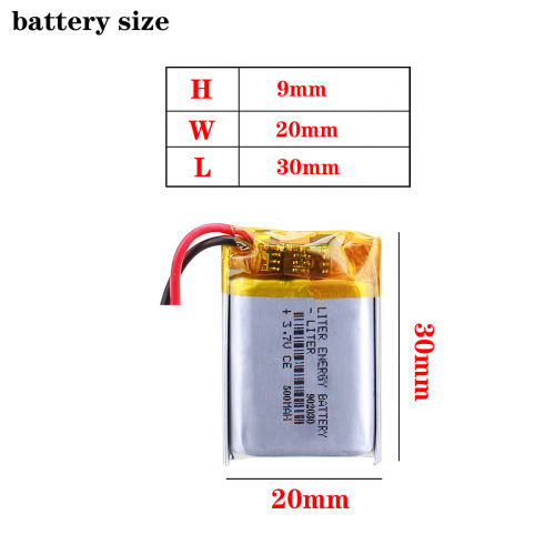 902030 3.7V 500mAh rechargeable Battery for Speakers Consumer Electronics MP5 LED Lithium Polymer Batteries