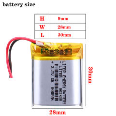 3.7V,900mAH,902830 BIHUADE Polymer lithium ion / Li-ion battery for TOY,POWER BANK,GPS,mp3,mp4