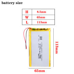 8565113 8000mAh Li-ion 3.7V BIHUADE Rechargeable Battery Lithium Polymer With PCM Backup Power Digital Products Tablet