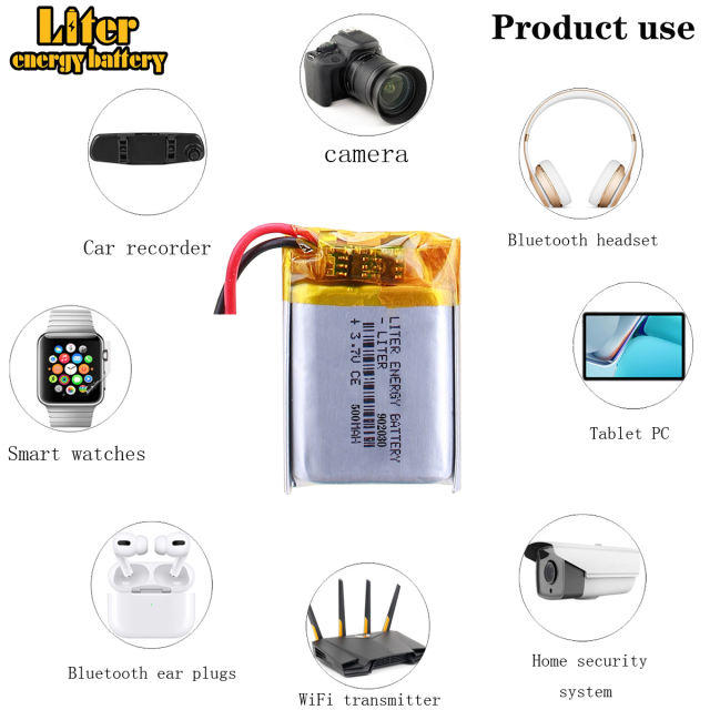 902030 3.7V 500mAh rechargeable Battery for Speakers Consumer Electronics MP5 LED Lithium Polymer Batteries